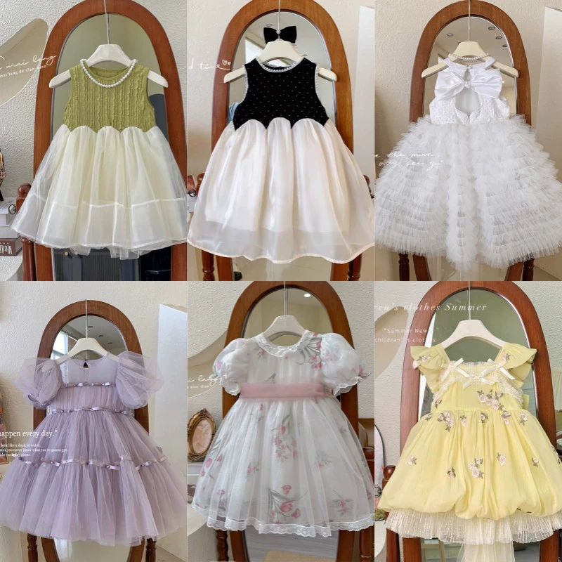Girl's Sleeveless Pearl Dress – Summer Tank Princess Dress