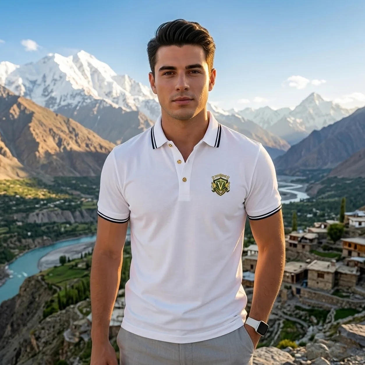 Men's Classic Polo Shirt Casual Short Sleeve Cotton Blend Tee - Image 1