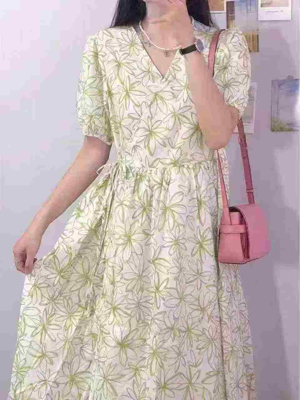 Women's Summer Chiffon Long Dress Floral Casual Maxi Dress - Image 9