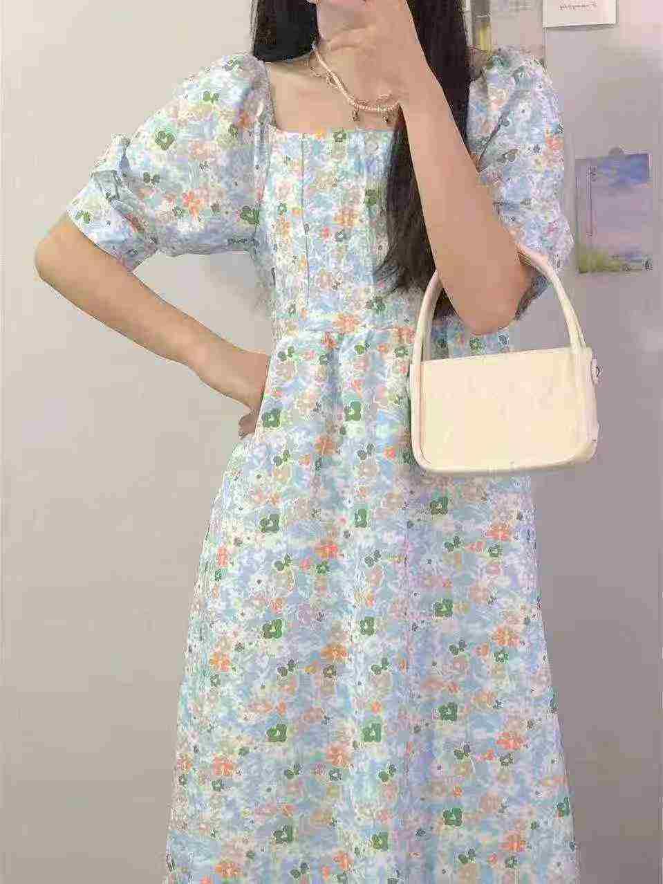 Women's Summer Chiffon Long Dress Floral Casual Maxi Dress - Image 10