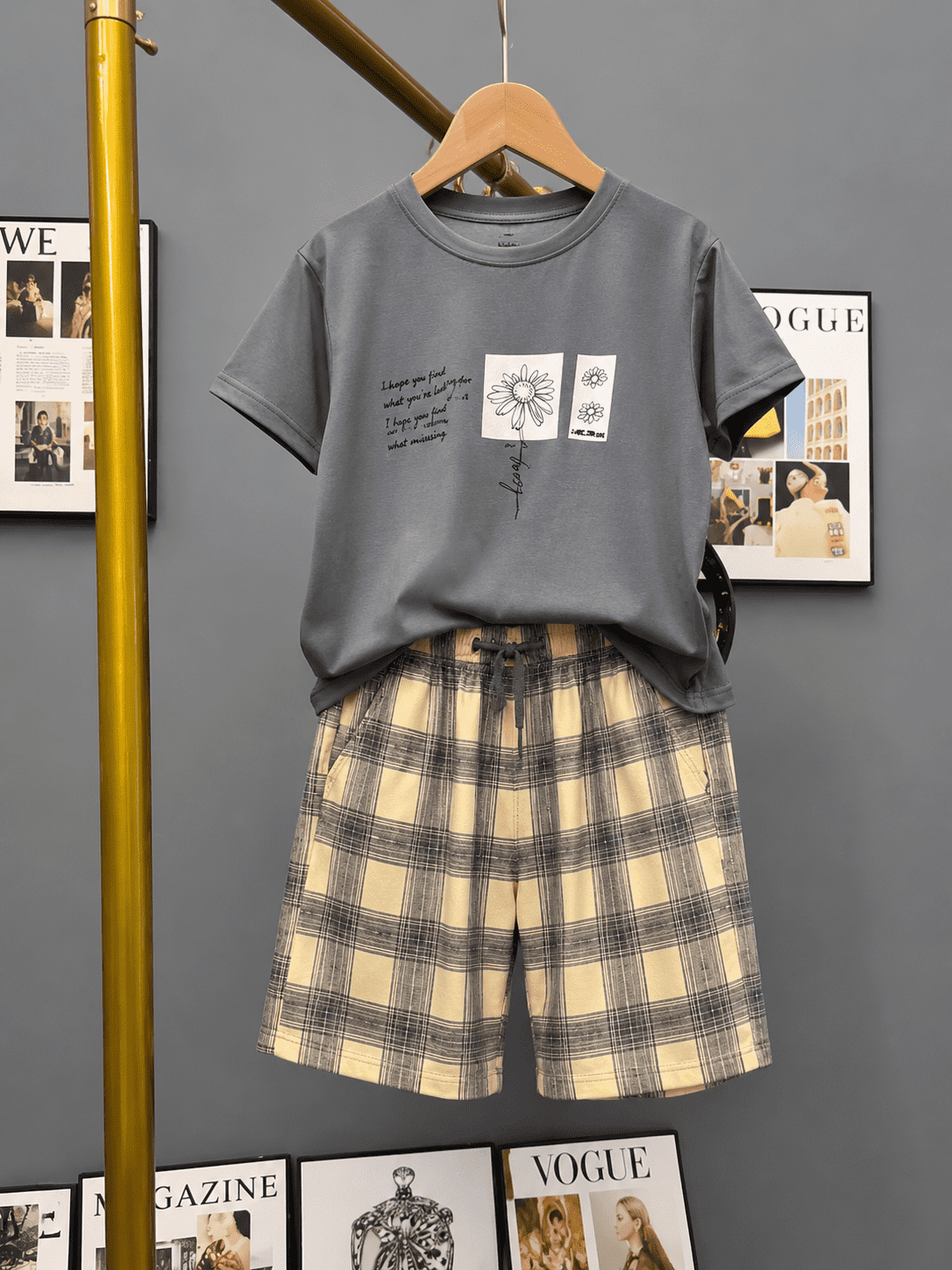 Summer Short Sleeve Pajama Shorts Set