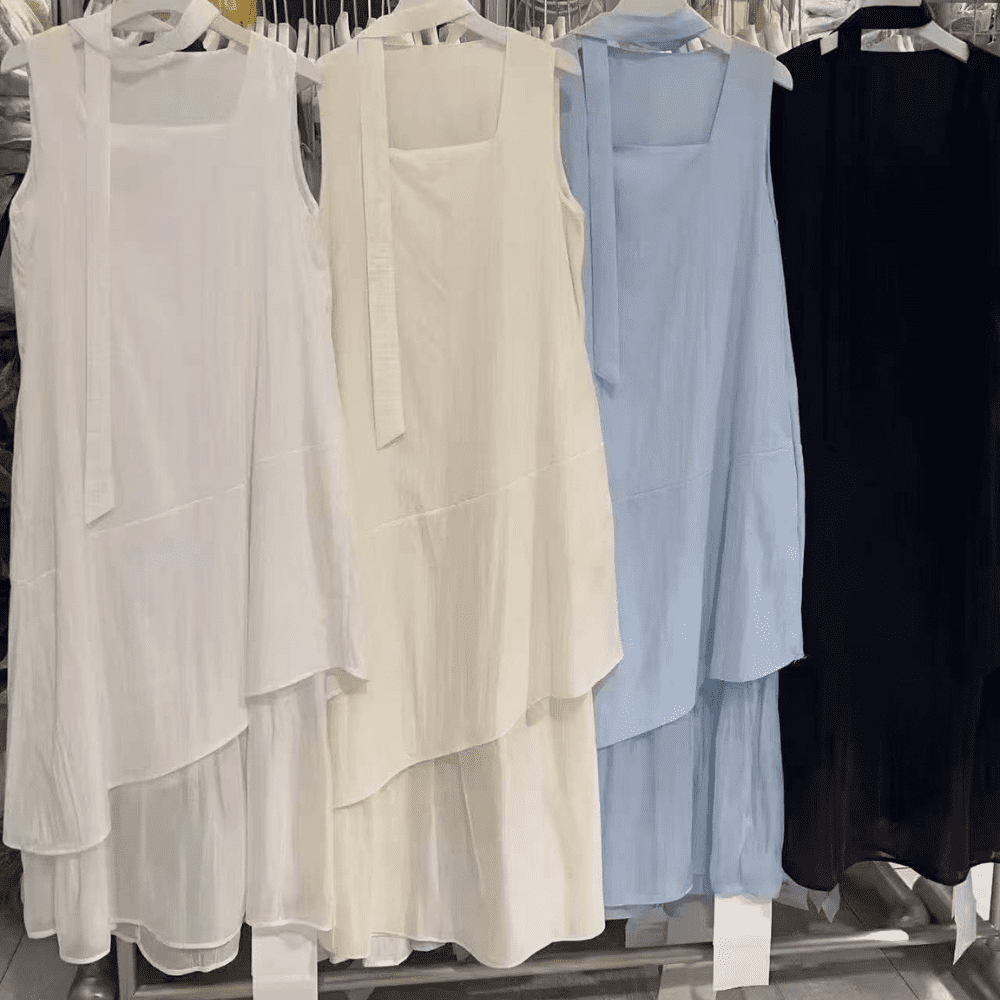 Women’s Sleeveless Lace Trim Maxi Dress - Image 3