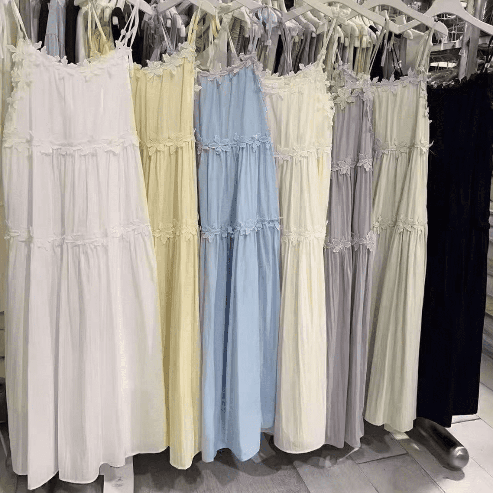 Women’s Sleeveless Lace Trim Maxi Dress - Image 4