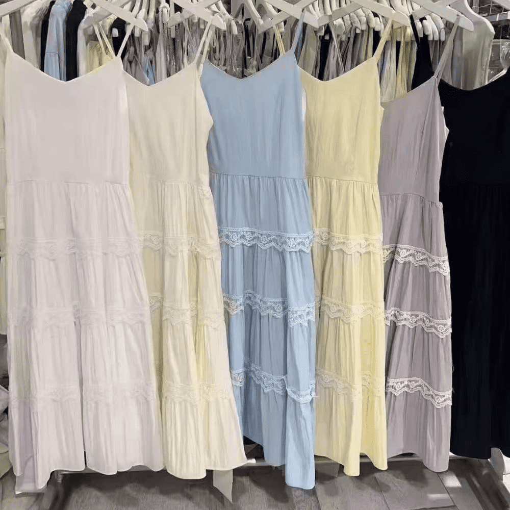 Women’s Sleeveless Lace Trim Maxi Dress - Image 6