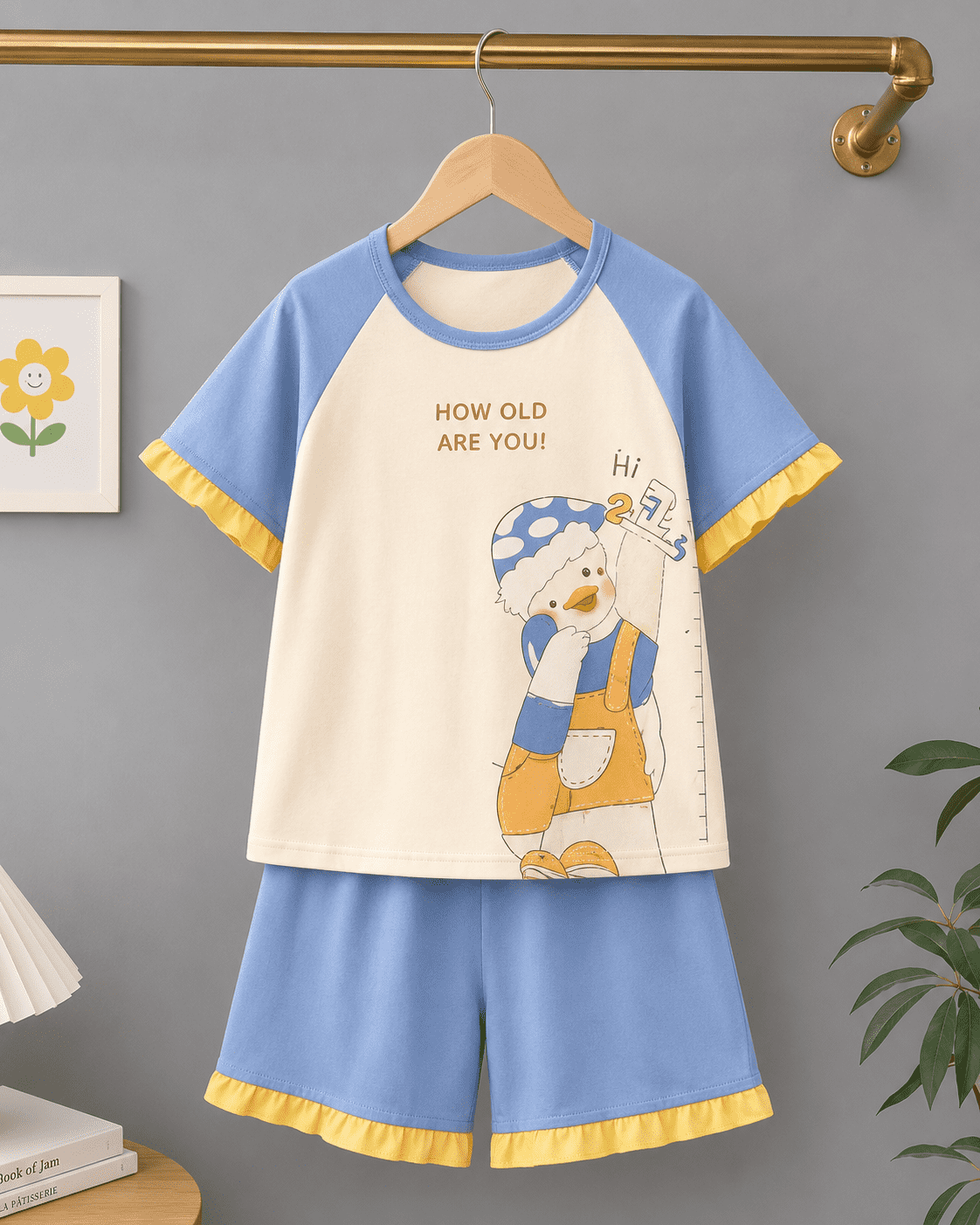 Summer Short Sleeve Pajama Shorts Set - Image 4