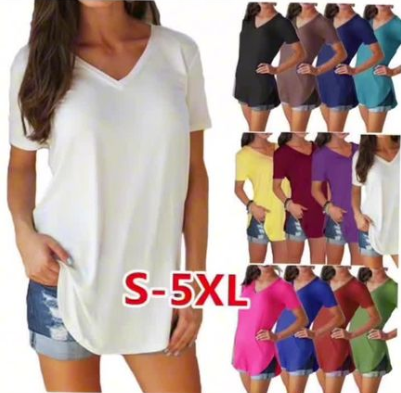 Women’s Oversized V-Neck Casual T-Shirt