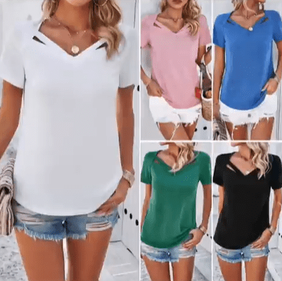Women’s V-Neck Casual T-Shirt - Image 4