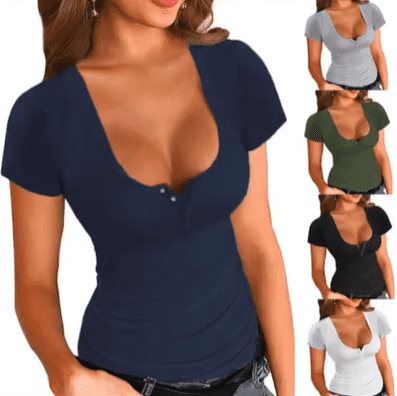 Women’s V-Neck Casual T-Shirt - Image 9
