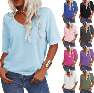 Women’s V-Neck Casual T-Shirt - Image 10