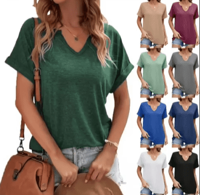 Women’s V-Neck Casual T-Shirt - Image 13