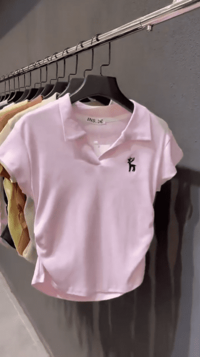 Women’s Slim-Fit Cotton V-Neck Polo Shirt - Image 4