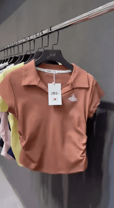 Women’s Slim-Fit Cotton V-Neck Polo Shirt - Image 6