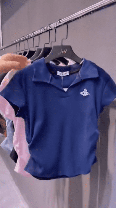 Women’s Slim-Fit Cotton V-Neck Polo Shirt - Image 9