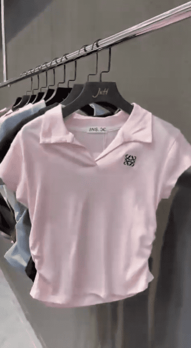Women’s Slim-Fit Cotton V-Neck Polo Shirt - Image 10