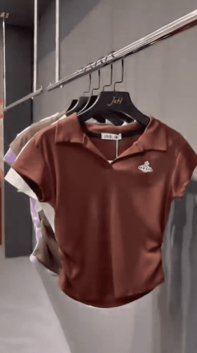 Women’s Slim-Fit Cotton V-Neck Polo Shirt - Image 13