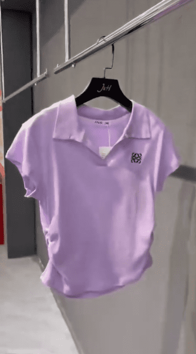 Women’s Slim-Fit Cotton V-Neck Polo Shirt - Image 14