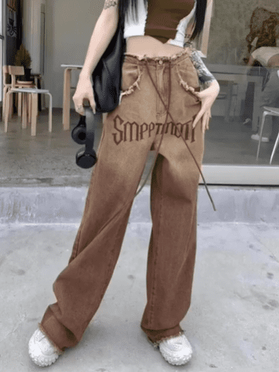 High Waist Wide Leg Denim Jeans For Women - Image 8