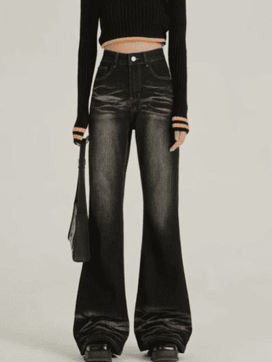 High Waist Wide Leg Denim Jeans For Women - Image 14