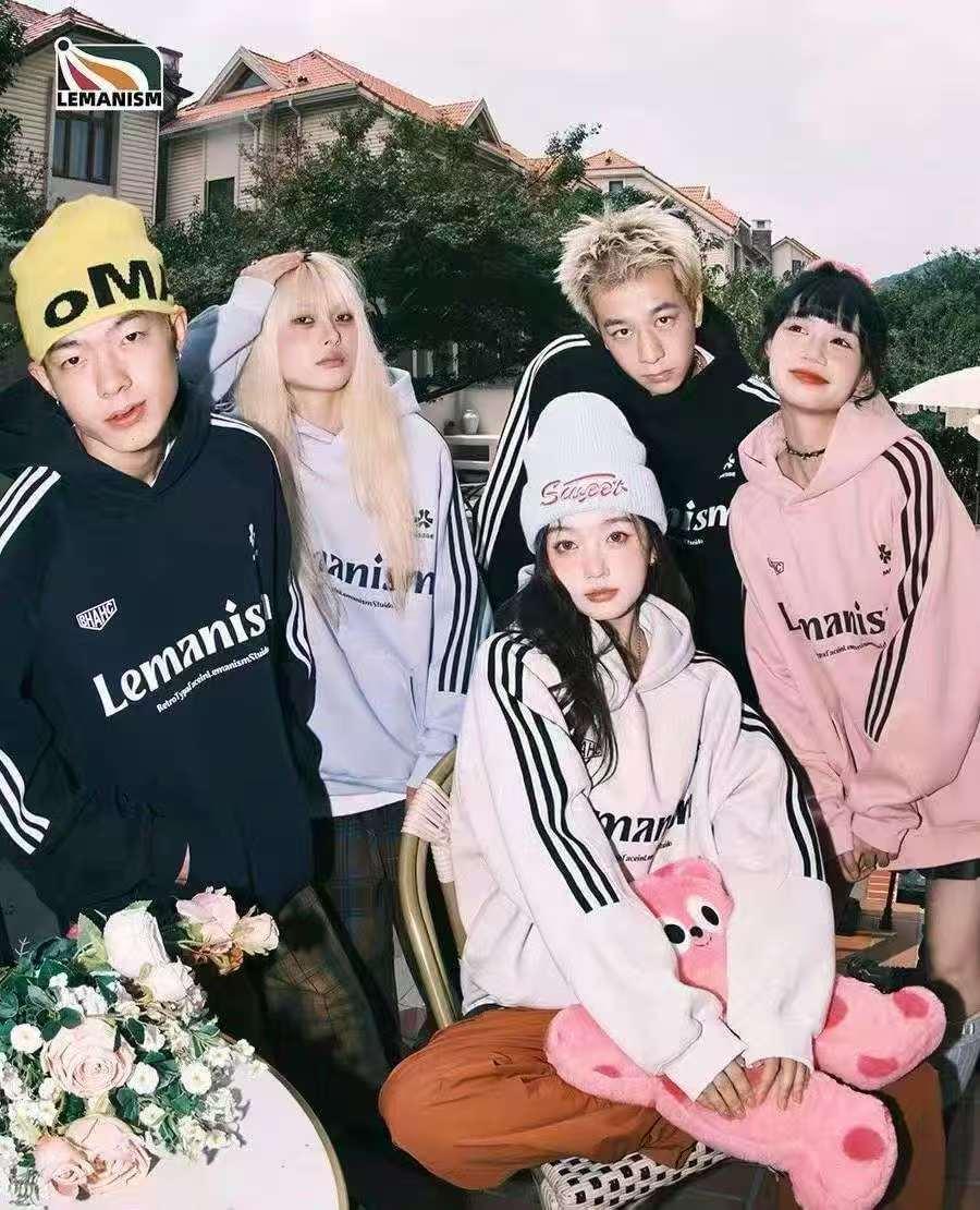 Women’s Oversized Striped Sleeve Graphic Hoodie - Image 8