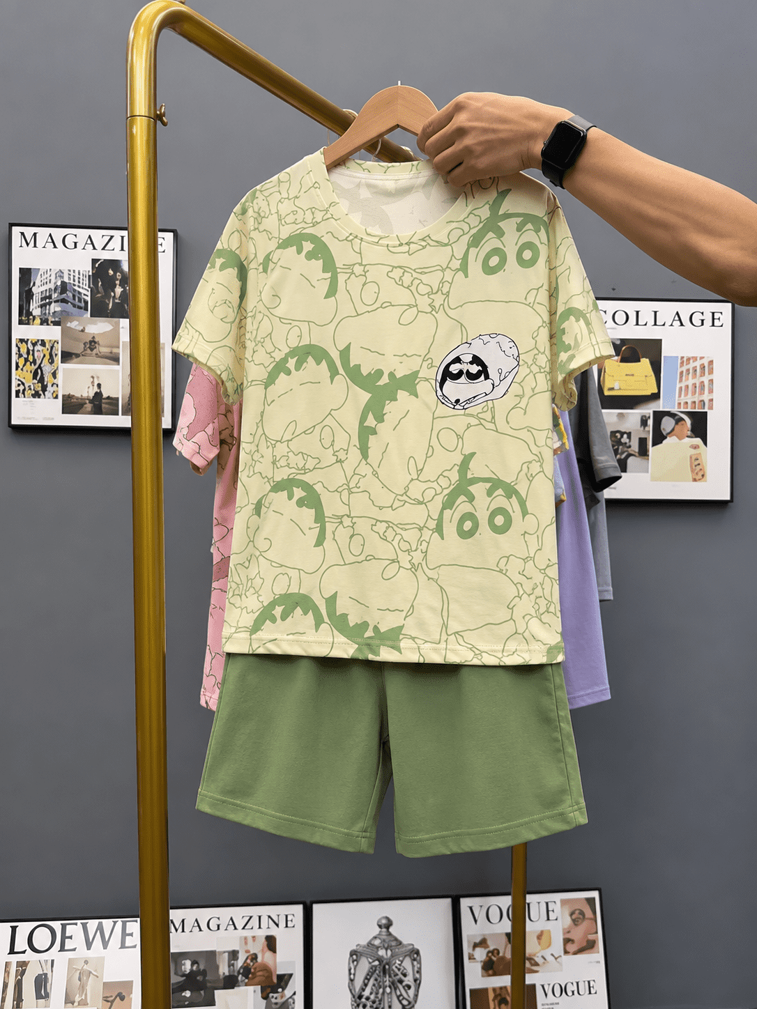 Summer Short Sleeve Pajama Shorts Set - Image 6