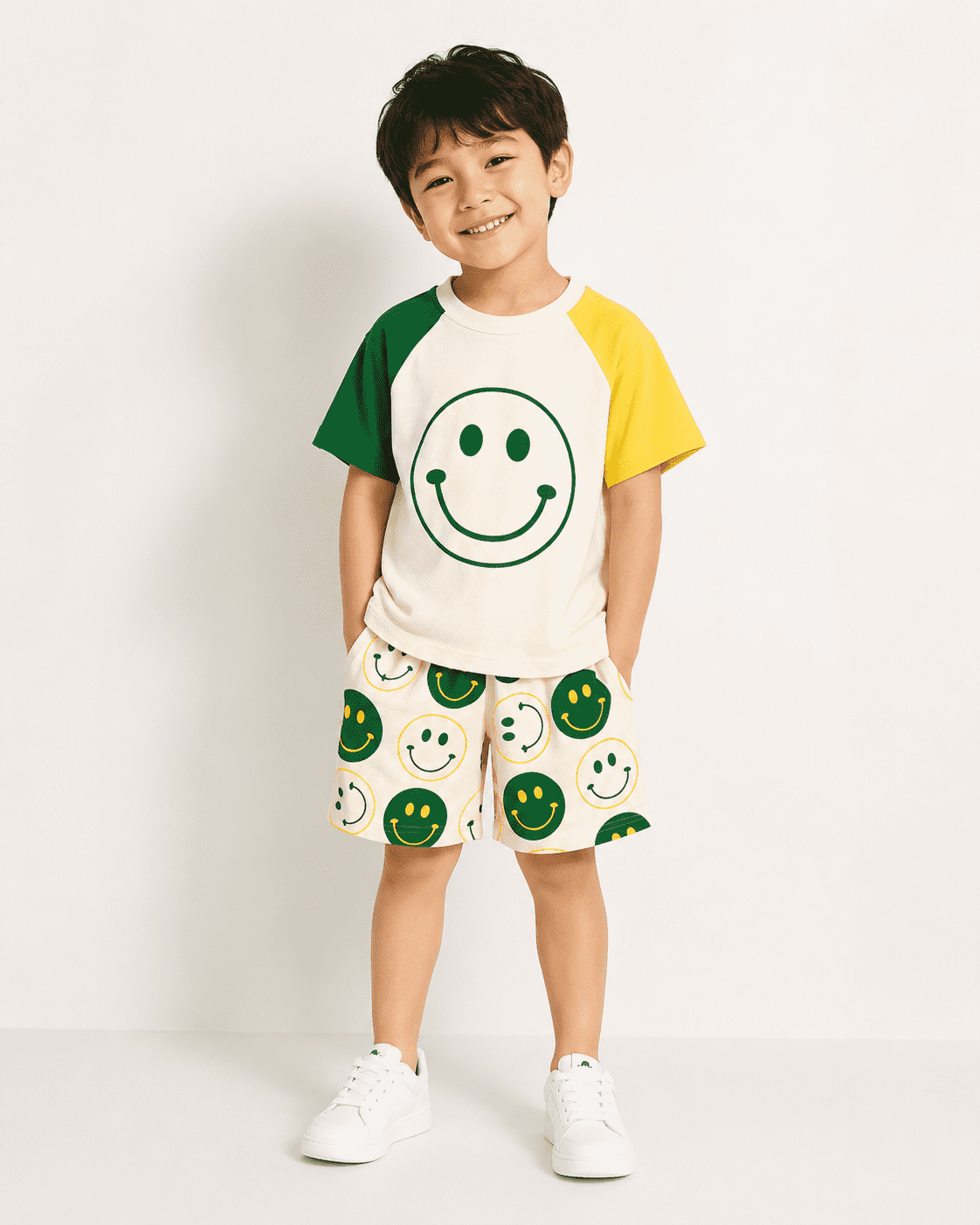 Summer Short Sleeve Pajama Shorts Set