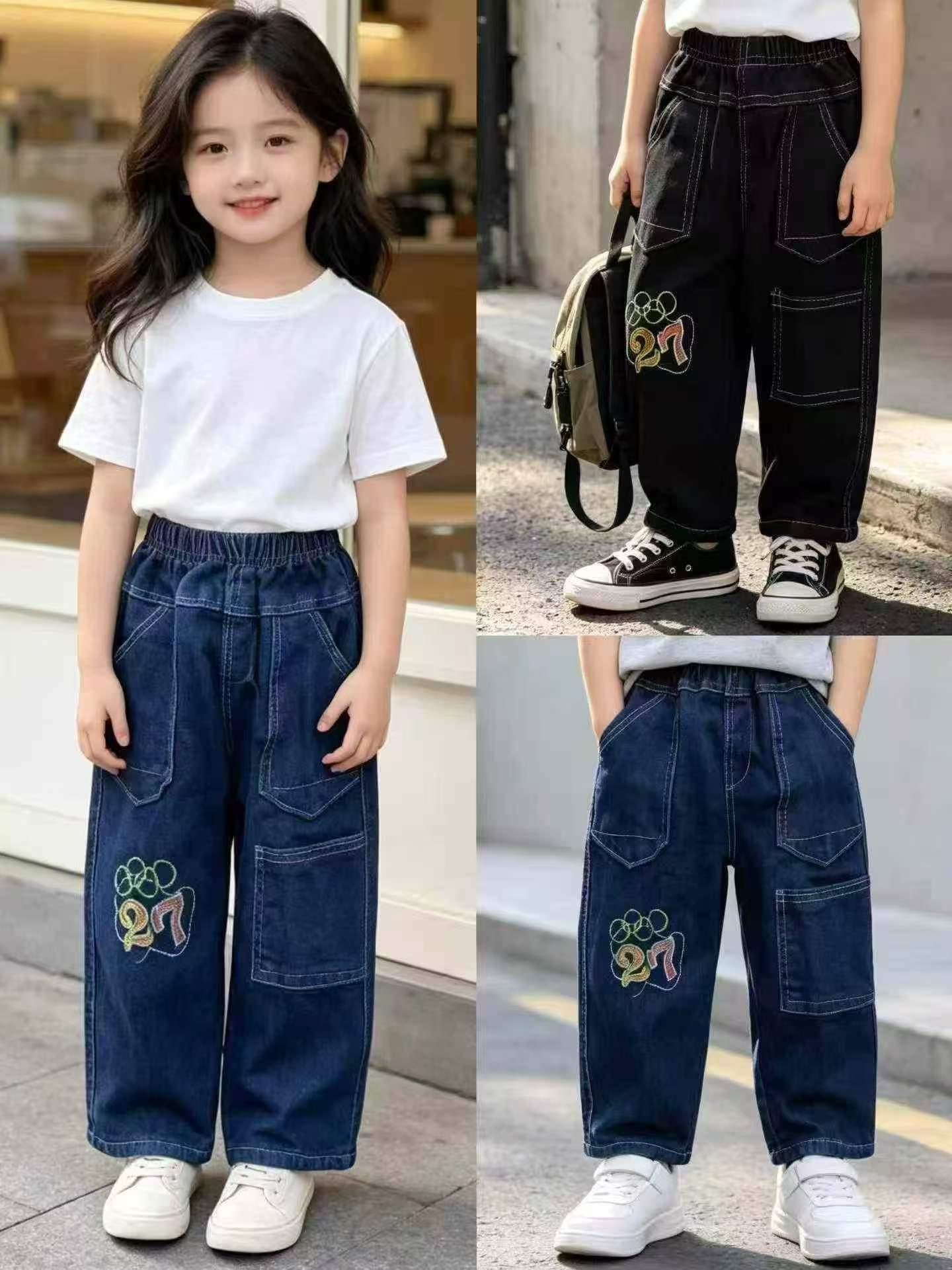Kids Vintage Blue Denim Harem Jeans - Image 7