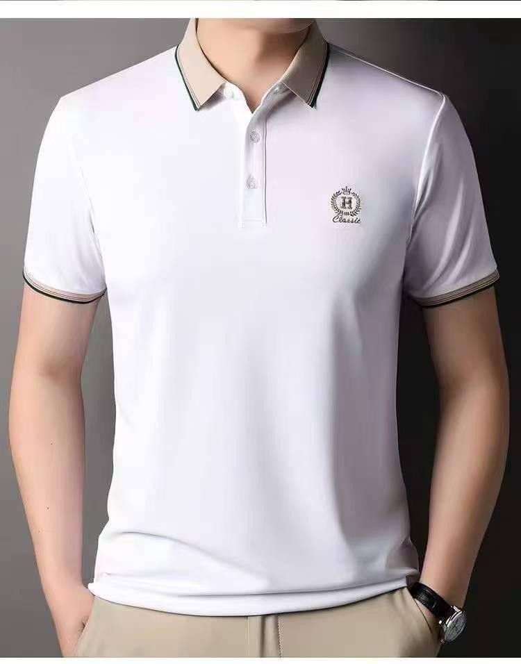 Men’s Contrast Collar Embroidered Polo Shirt - Image 3