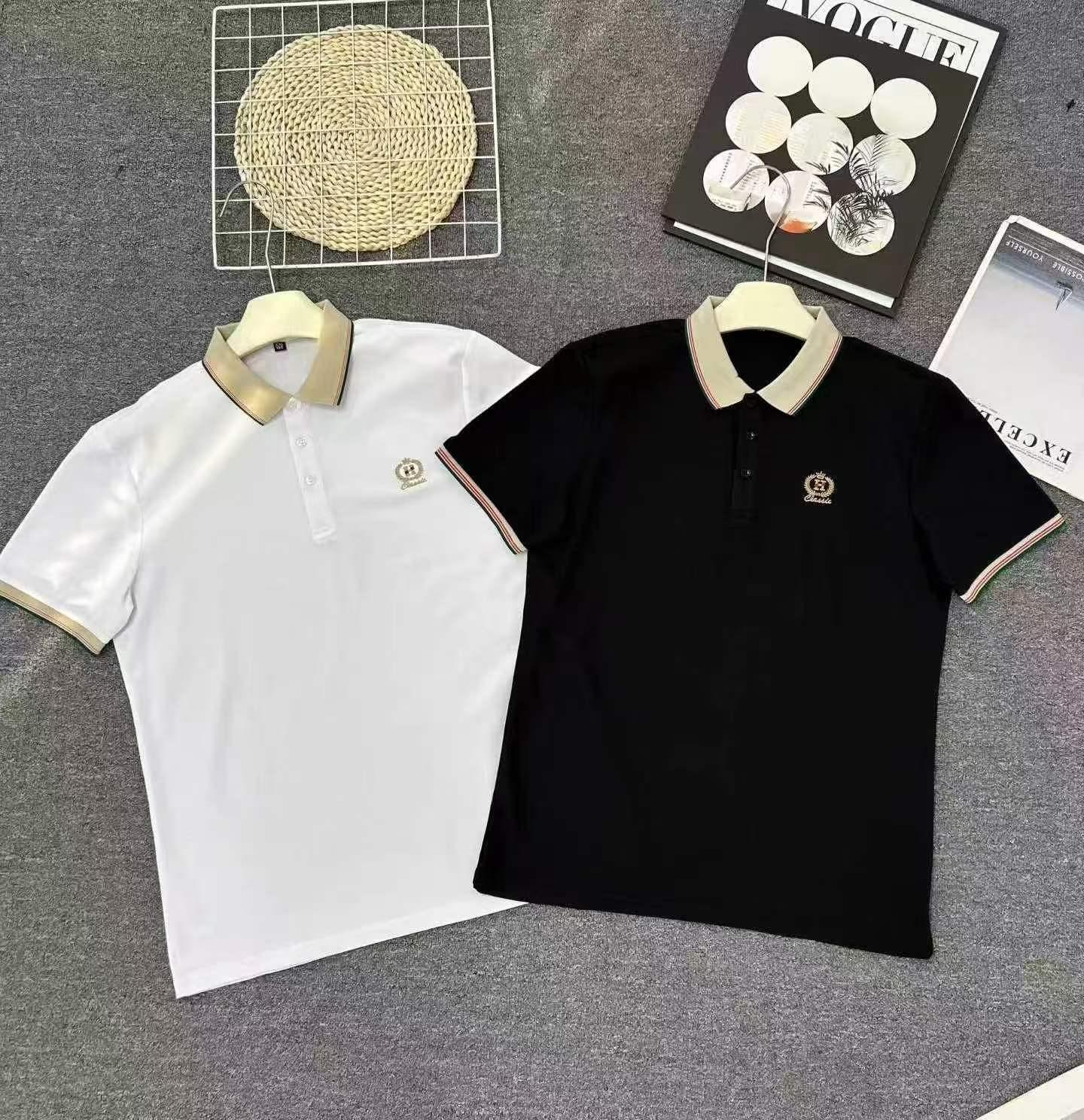 Men’s Contrast Collar Embroidered Polo Shirt