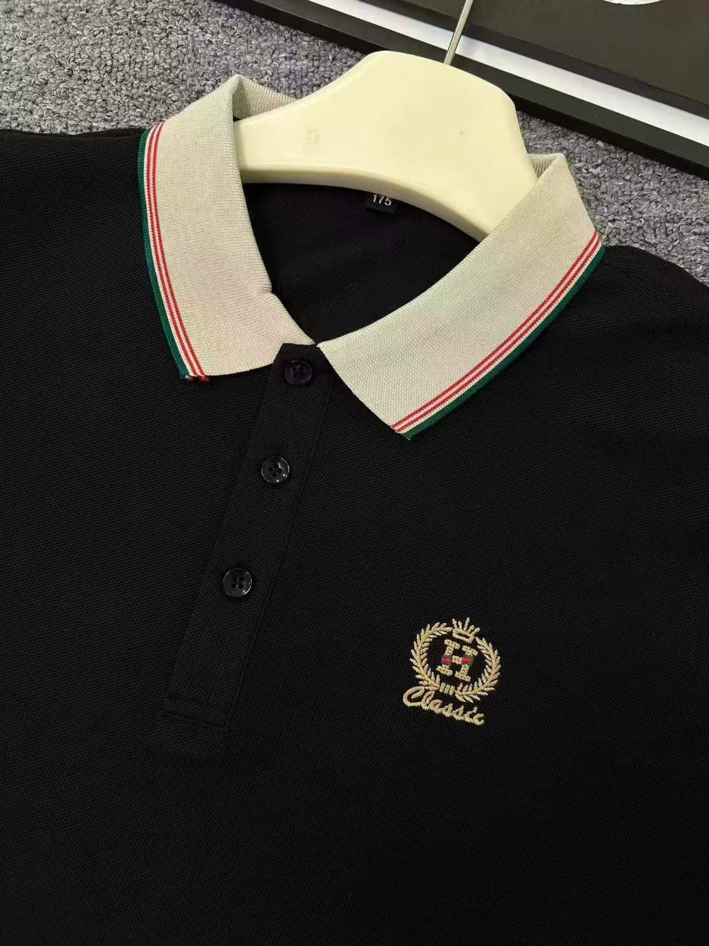 Men’s Contrast Collar Embroidered Polo Shirt - Image 9